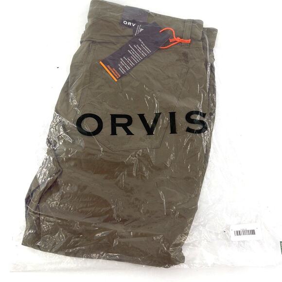 Orvis Men's Moss Green Jackson Quick-Dry 5-Pocket Pants Size - Picture 3 of 10
